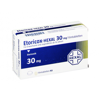 ETORICOX - HEXAL 30 MG ( ETORICOXIB ) 10 FILM-COATED TABLETS 